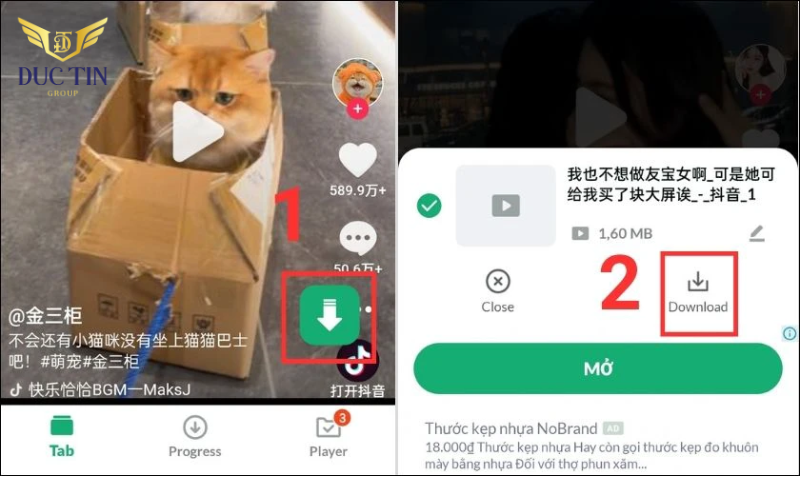 Thực hiện tải video TikTok Trung Quốc